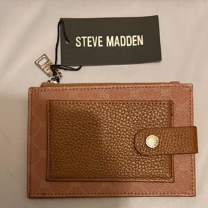 Steve Madden Brown Card Key Pouch with Snap